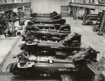 BOEING shop floor with CH-46Ds & Chinooks, circa 1967-68