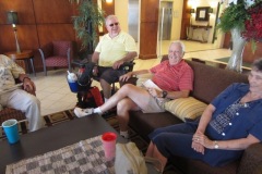 4. Bob Mills' left leg and crotch, Leo Farrell, Soupy Campbell, Twila Mills