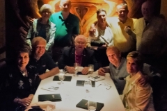 Mary, John, Donna, Dick, Bob, Marquetta,Gordo, Johnny, Derek,Linda at banquet (by Bob Basye)