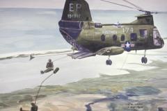 CH-46 dropping parachutists (watercolor, 4 Nov 1966